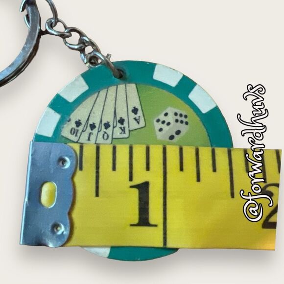 Bundle 3 for $15 Casino Chip Keychain on Silver Tone Key Ring - Picture 5 of 7